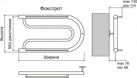 Фокстрот AISI 32х2 320х500 Полотенцесушитель  TERMINUS Бугульма - фото 3