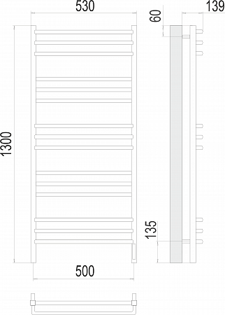 Соренто П15 500х1300 электро (sensor quick touch) Полотенцесушитель  TERMINUS Бугульма - фото 3