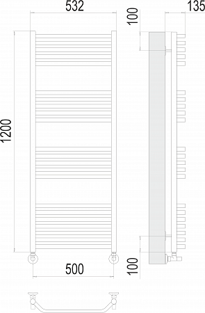 Виктория П22 500х1200 Полотенцесушитель  TERMINUS Бугульма - фото 3