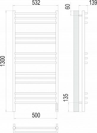 Прато П15 500х1300 электро (sensor quick touch) Полотенцесушитель  TERMINUS Бугульма - фото 3