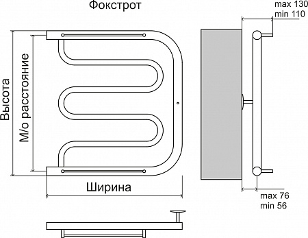 Фокстрот AISI 32х2 600х600 Полотенцесушитель  TERMINUS Бугульма - фото 3
