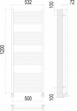 Аврора П22 500х1200 Полотенцесушитель  TERMINUS Бугульма - фото 3